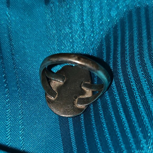 GENIUNE TURQUOISE RING, SET in SILVER and  BRACELET with FAUX STONE ACCENTS - Picture 9 of 9